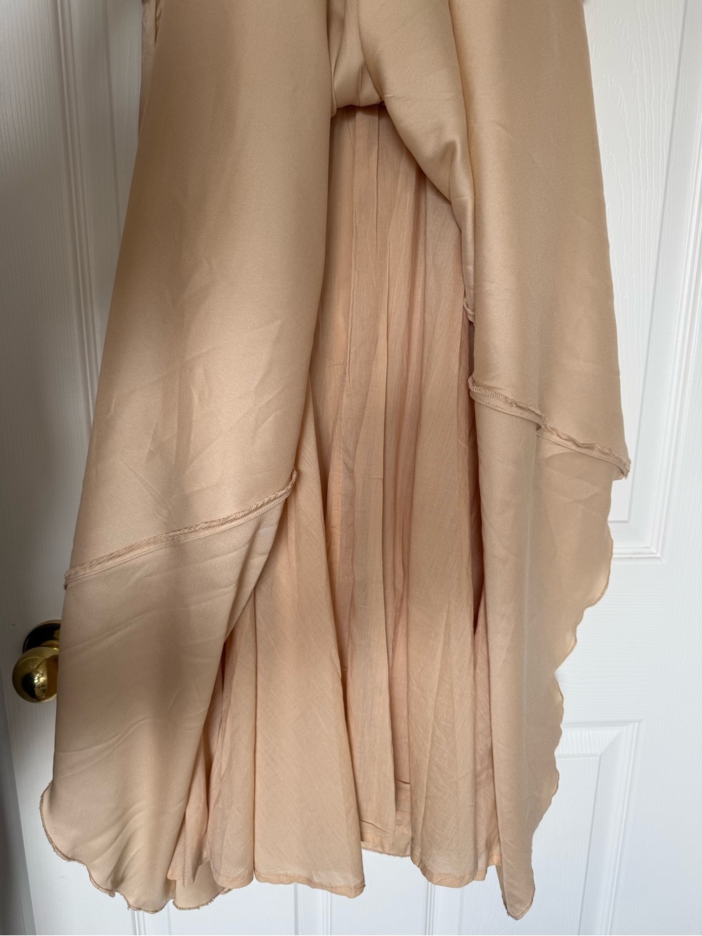 NWT Anthropologie Soft Neutral Pink Button-Front Midi Dress Lace Detail - M - Picture 7 of 8